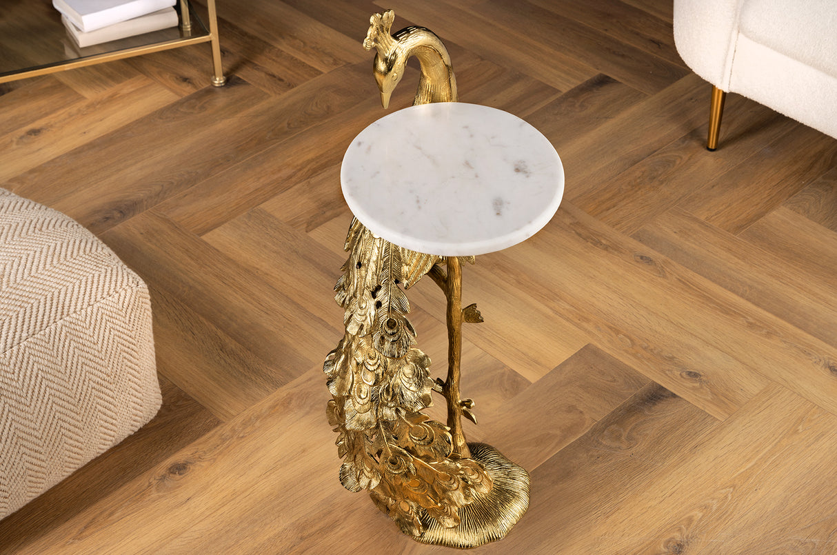Side table WILDLIFE PEACOCK 75cm gold