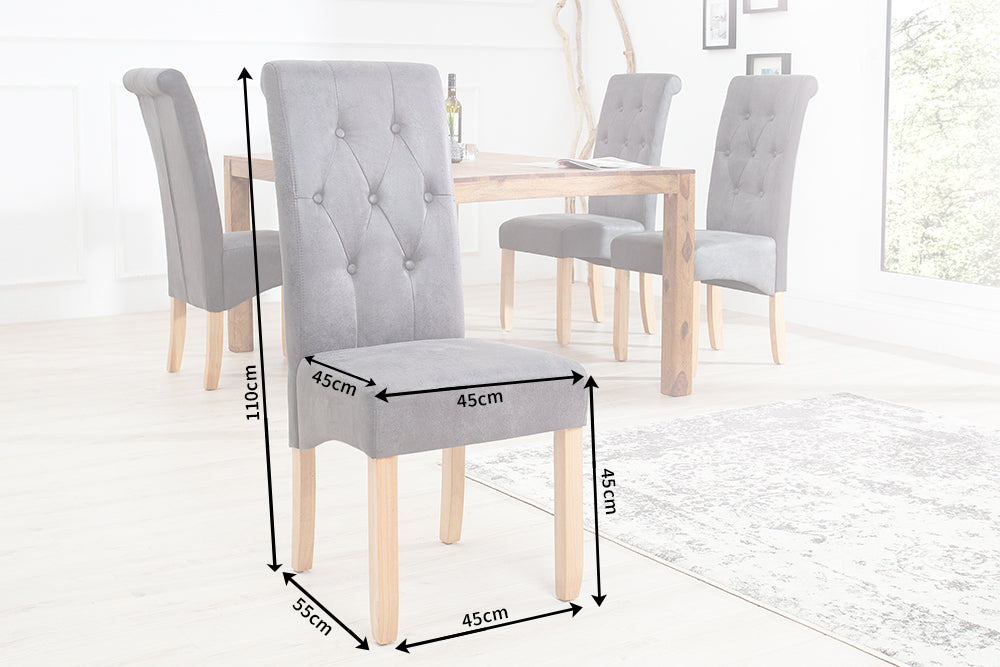 Chair CASA w/ neck roll microfibre antique grey