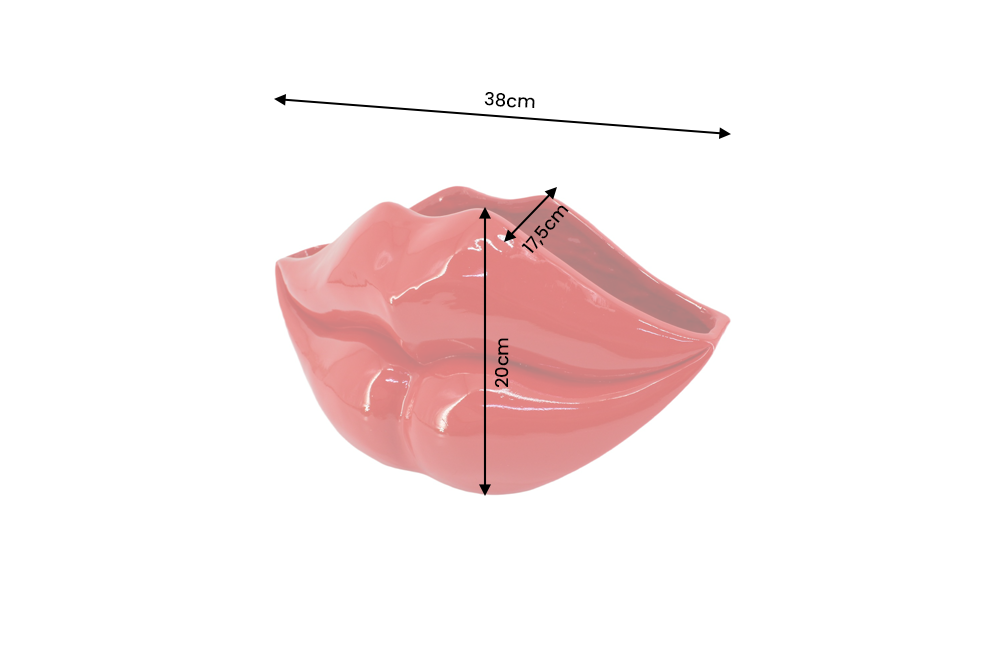 Glamour decoration vase LIP 40cm lips red