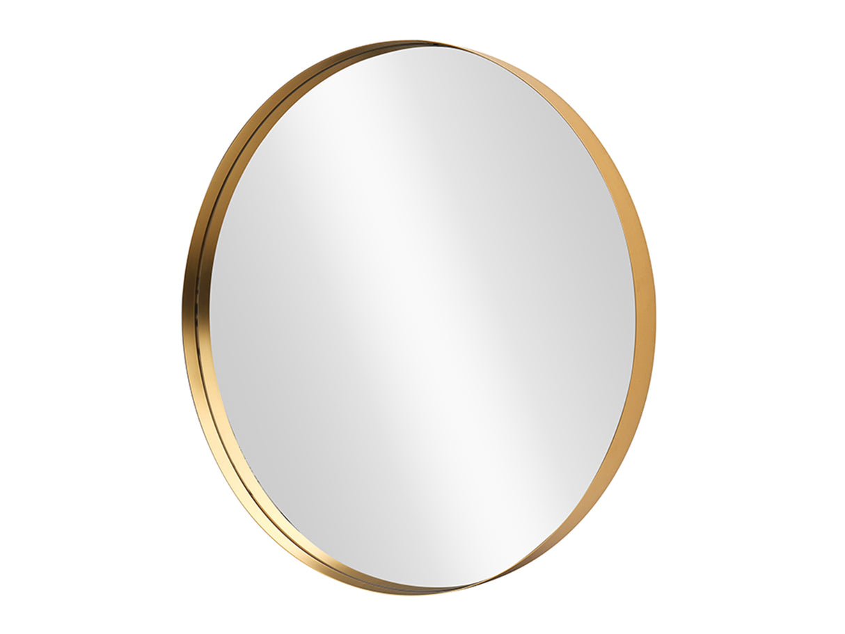 Wall mirror PORTRAIT 60cm round aluminium gold