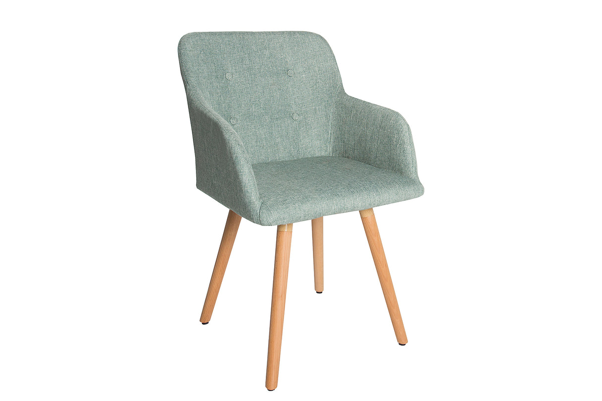 Chair SCANDINAVIA with armrests textured fabric green