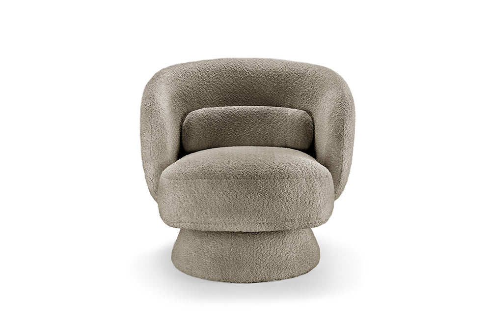 Armchair BOSSA NOVA 360° rotatable bouclé taupe