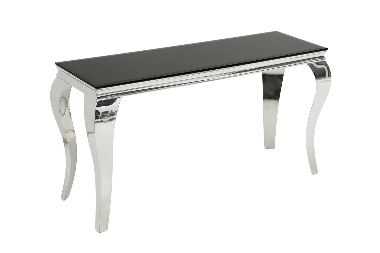 Console MODERN BAROCK 145cm tempered opal glass black