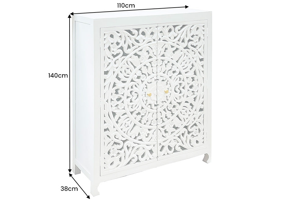 Highboard MARRAKECH 140cm white mango wood