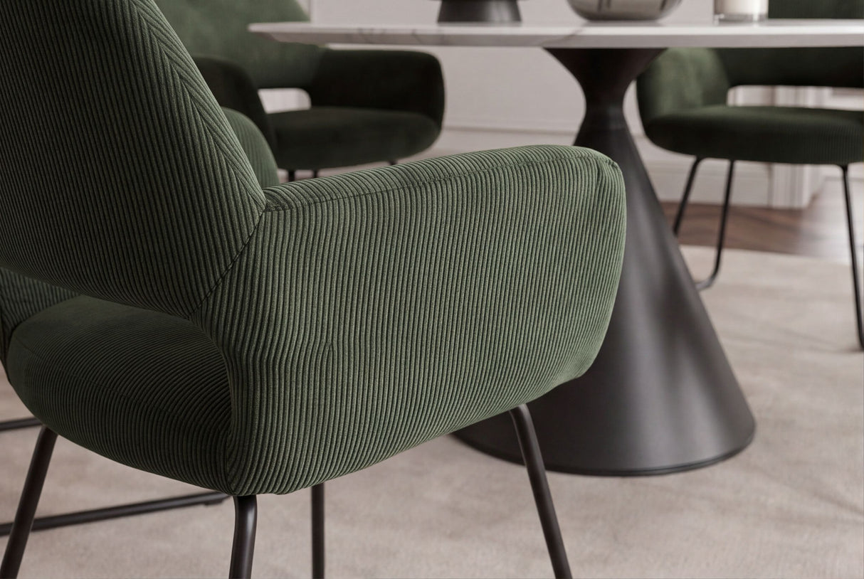 Chair MUSTANG with armrests cord green