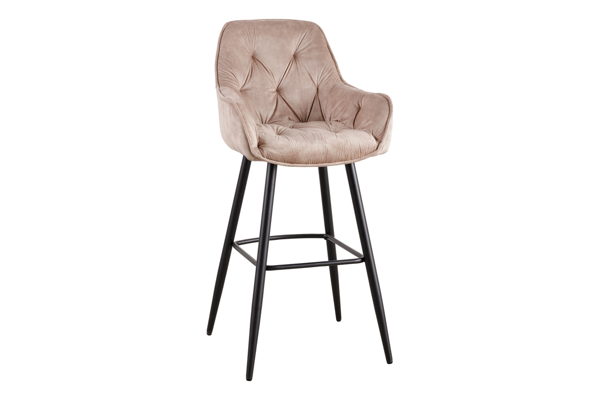 Bar stool MILANO 75cm velvet champagne