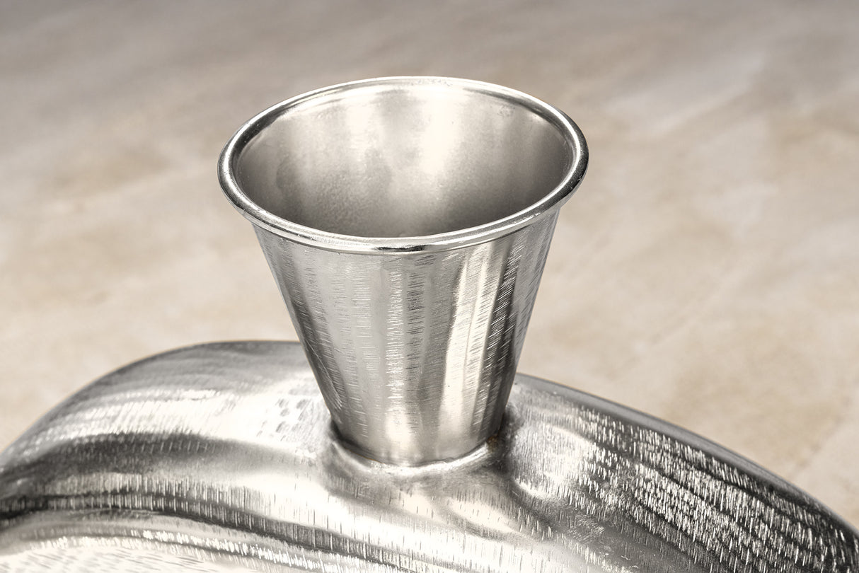 Vase ORIENT L 50cm Hammerschlageffekt silber