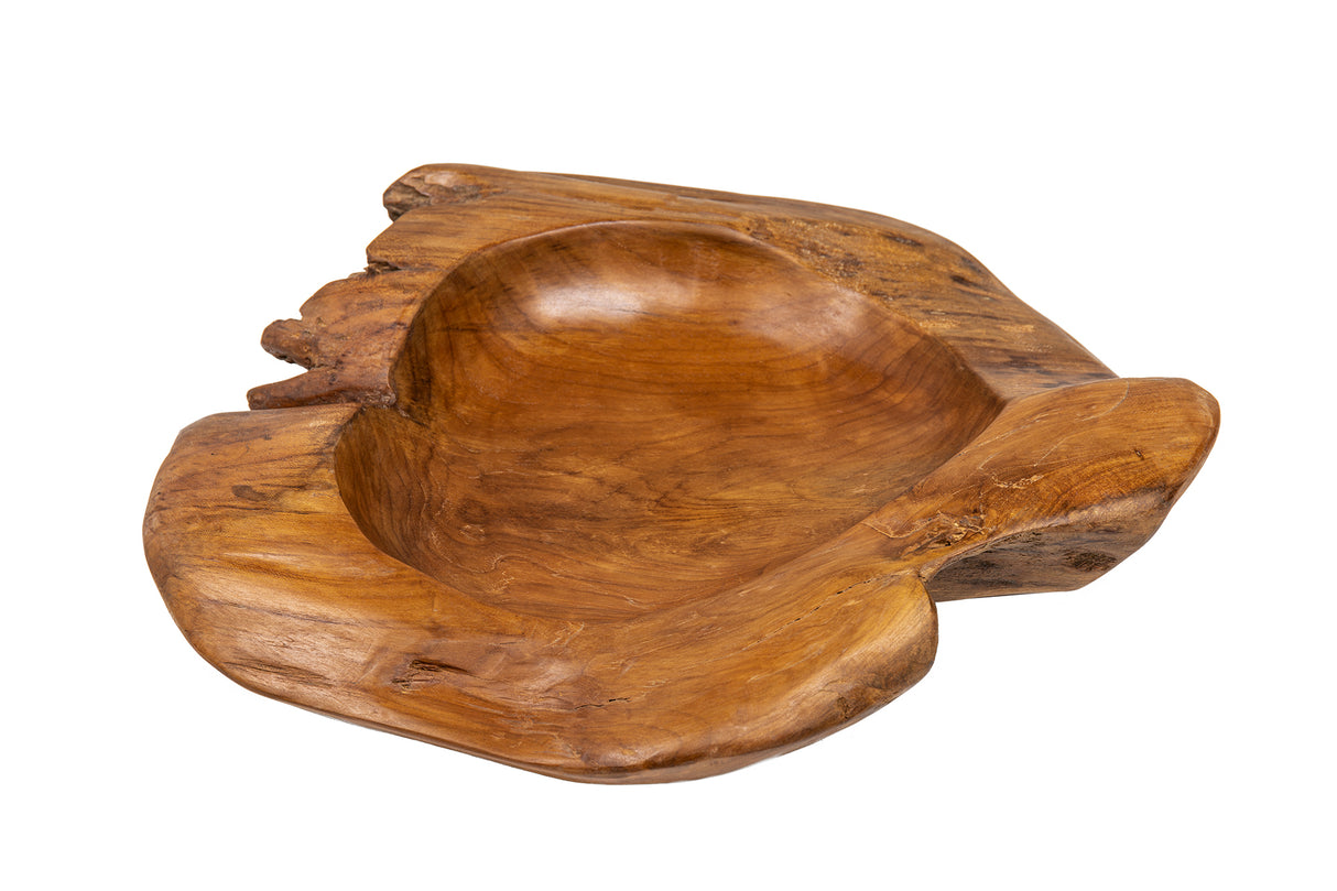 Root wood bowl 40cm teak wood natural