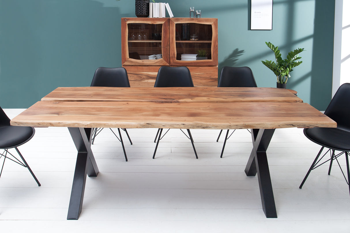 Dining table AMAZONAS 200cm X-legs acacia wood