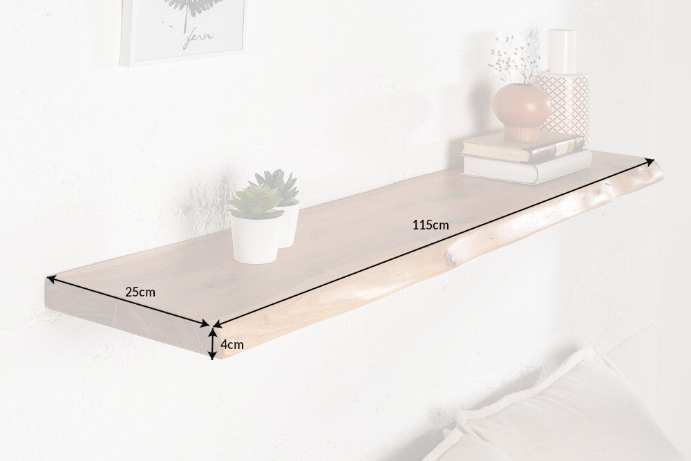 Wall shelf MAMMUT 115cm acacia wood honey finish