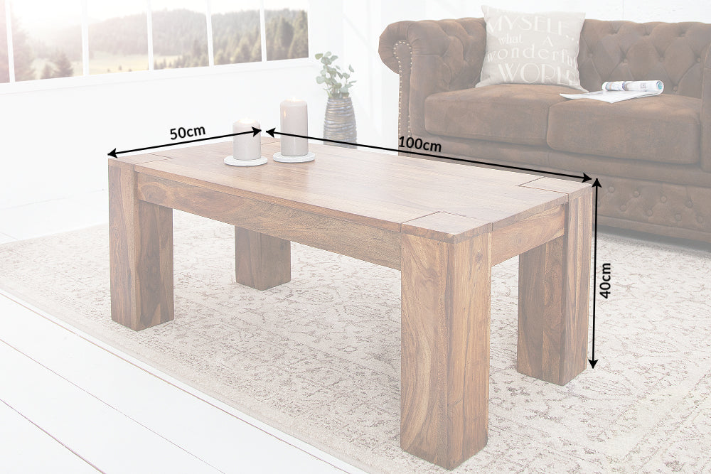 Couchtisch MAKASSAR 100cm Sheesham-Holz
