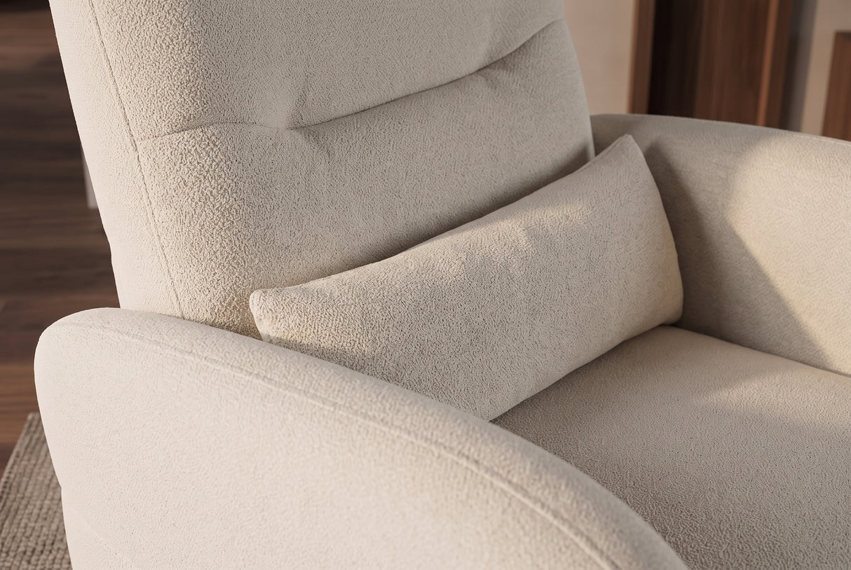 Cinema armchair PRIORITY 360° rotatable electrically adjustable w/ USB port textured fabric beige