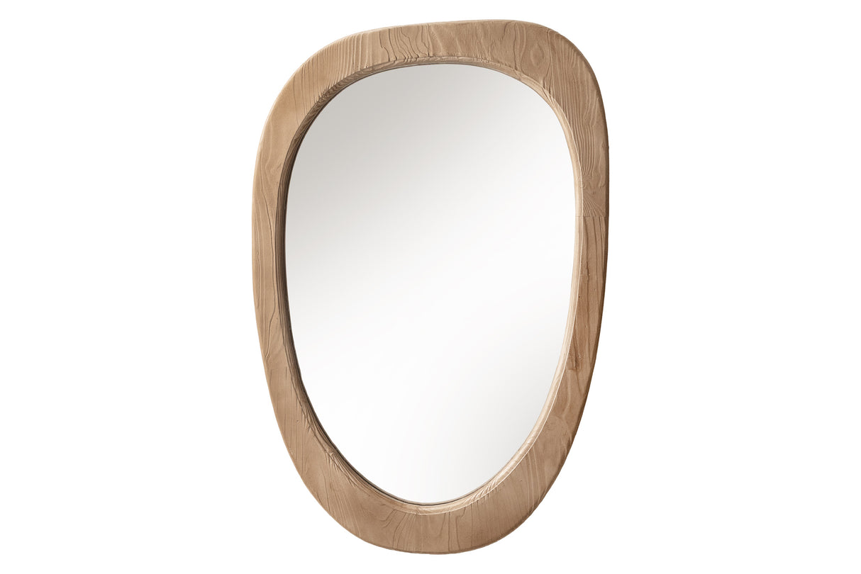 Wallmirror ORGANIC 105cm oval pine wood natural beige