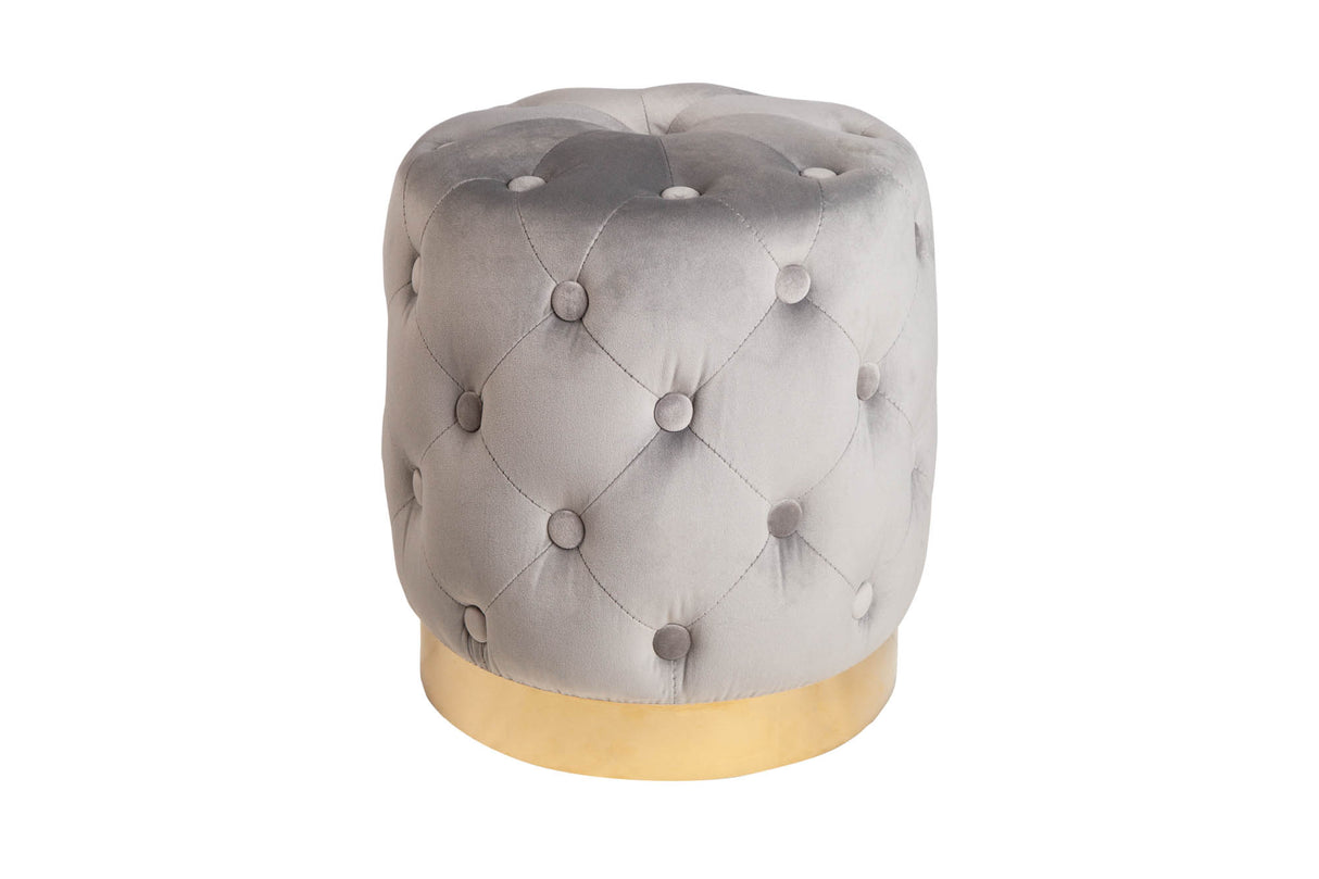 Hocker MODERN BAROCK 35cm Samt grau gold