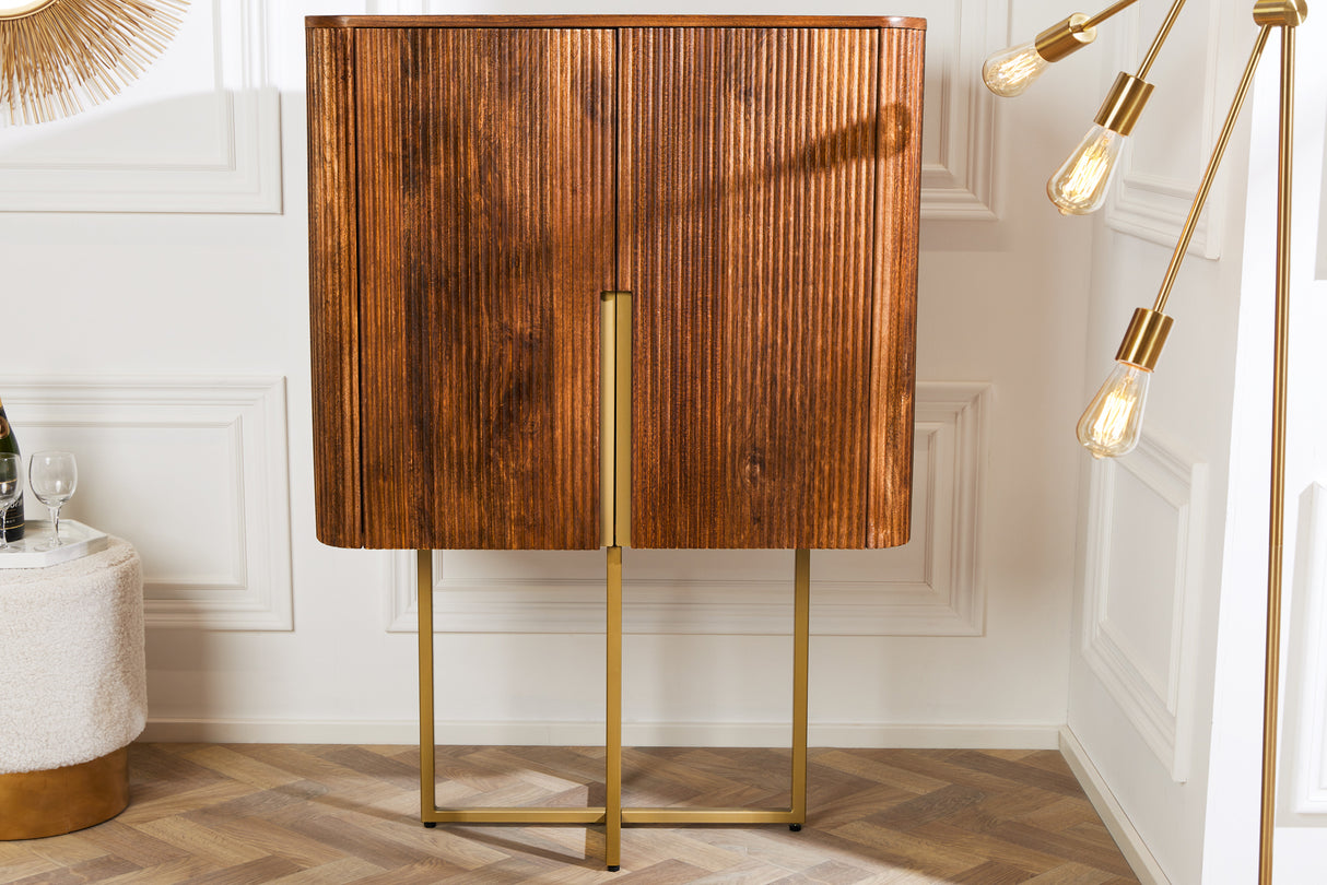 Highboard GATSBY 125cm retro style mango wood gold