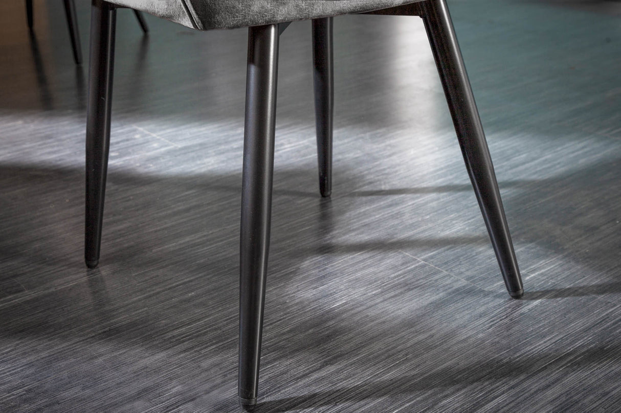 Chair MILANO with armrests velvet grey green