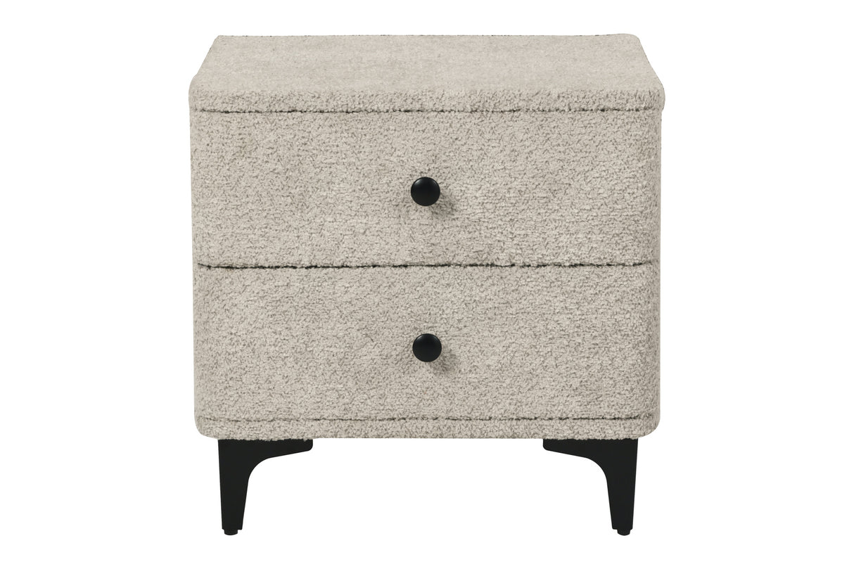 Bedside table ART DECO 45cm bouclé greige