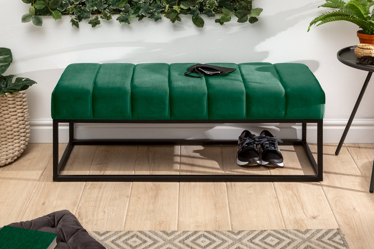 Bank PETIT BEAUTE 110cm Samt smaragdgrün