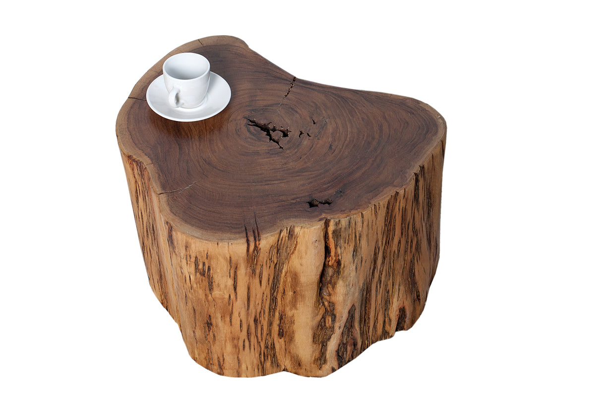 Side table PURE 30cm trunk massive acacia wood