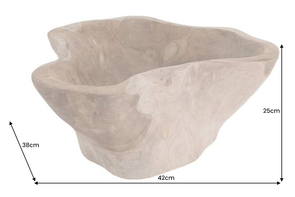 Dekoschale FLOWERS 35cm Teakholz natur