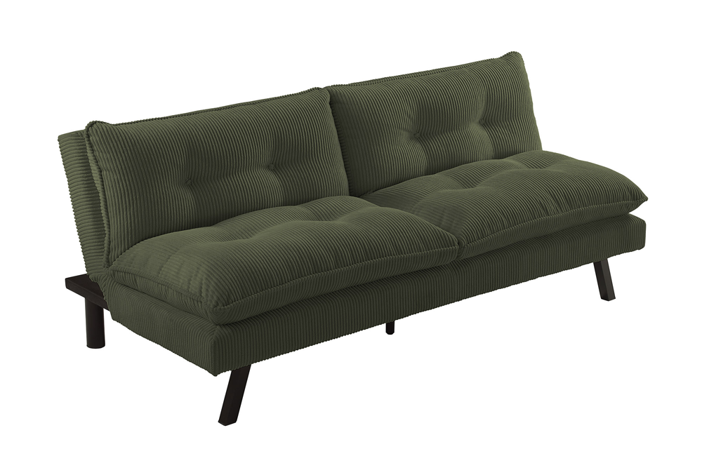 Sofa bed COCOONING 190cm 3-seater cord green