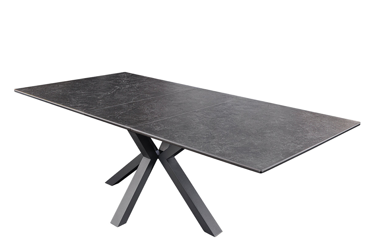 Dining table ETERNITY 160-200cm graphite grey ceramic with tempered glass