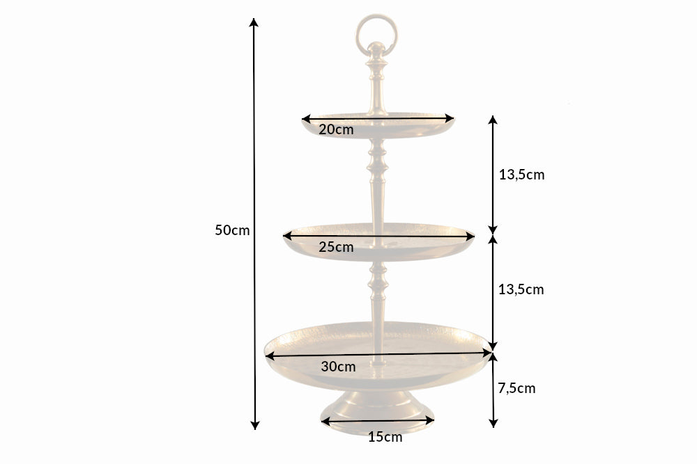Etagere ORIENT 50cm 3 Tabletts gold