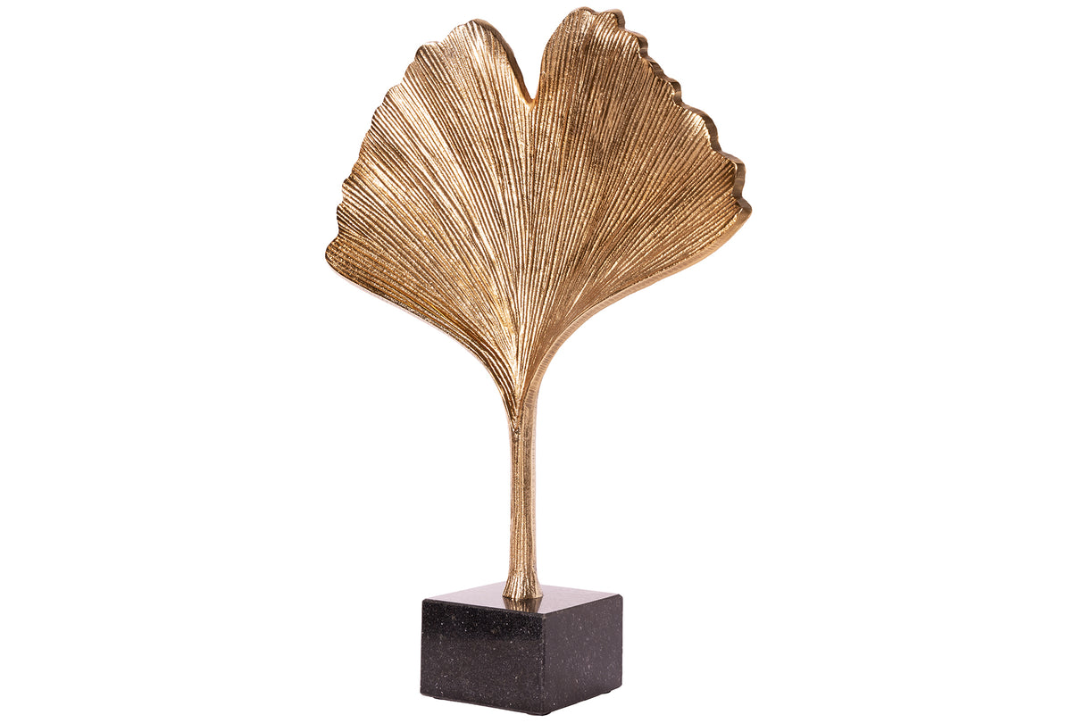 Deration Skulptur GINKGOBLATT 44cm gold