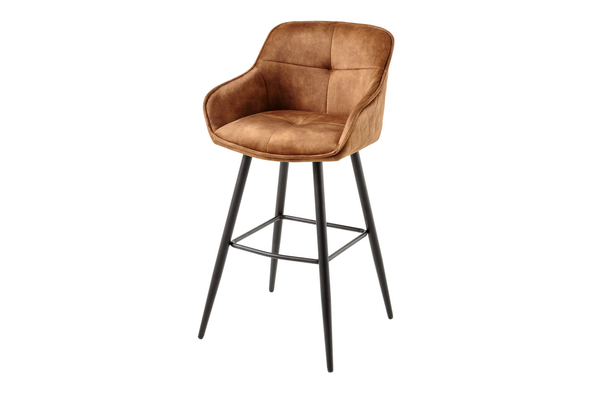 Bar chair EUPHORIA 74cm velvet brown