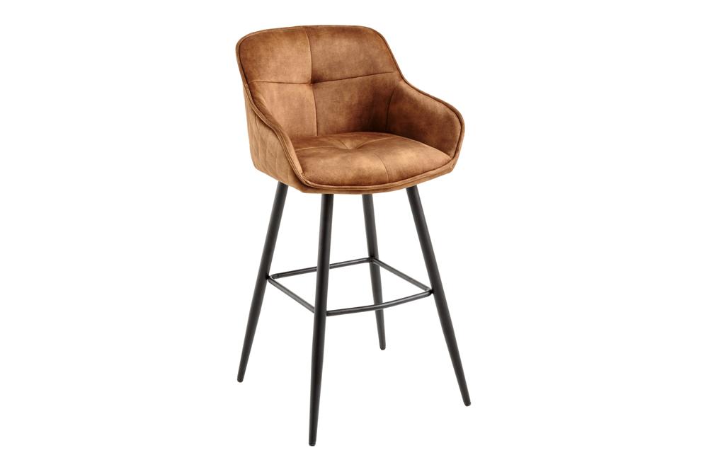 Barstuhl EUPHORIA 74cm Samt braun