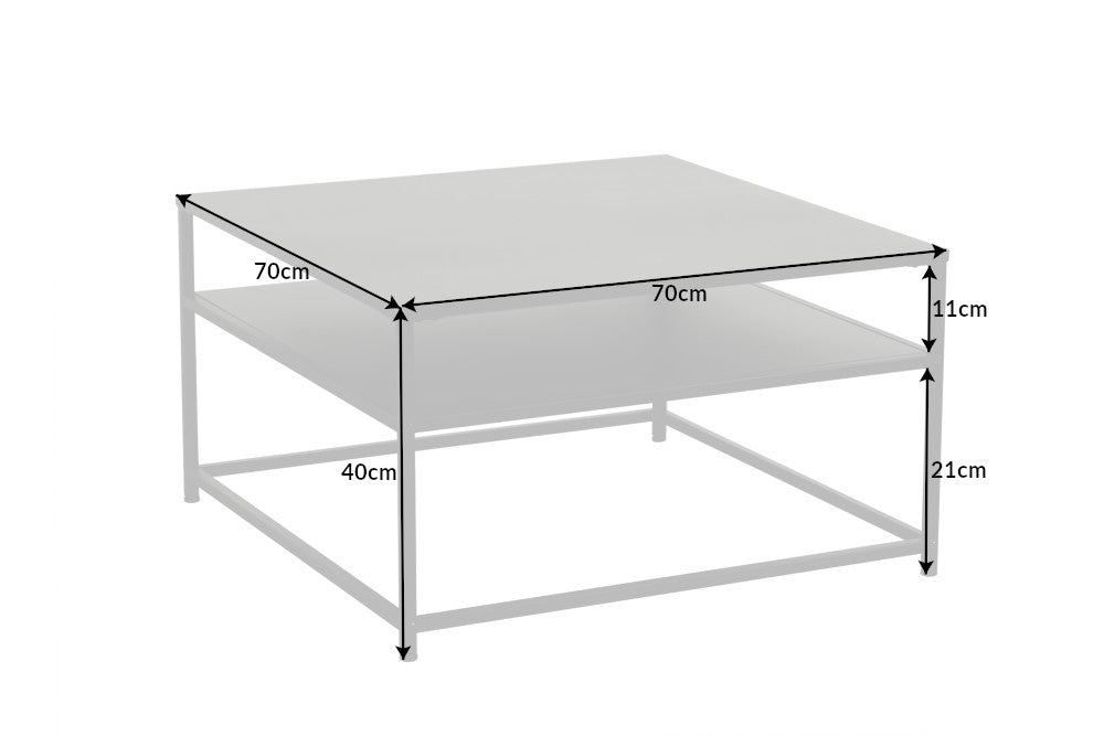 Couchtisch DURA STEEL 70cm pulverbeschichtetes Metall schwarz