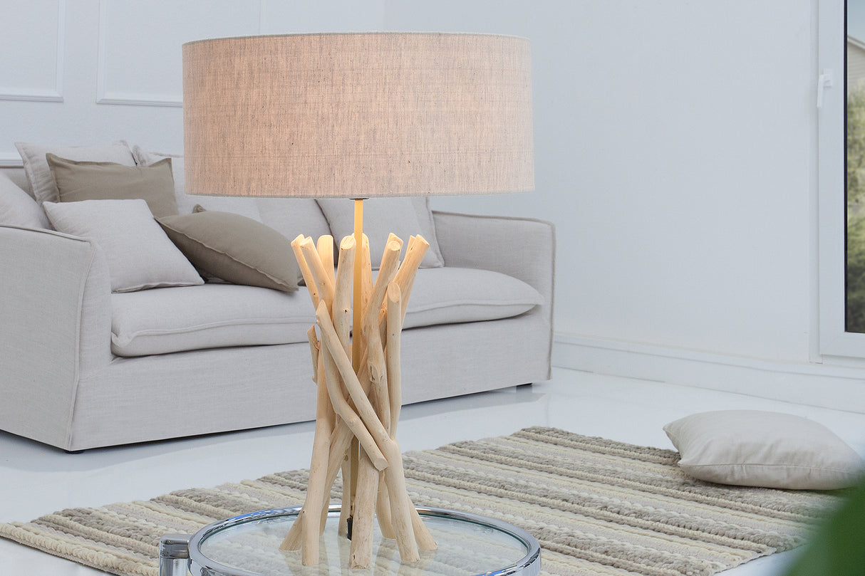 Table lamp WILD NATURE 62cm driftwood linen shade natural