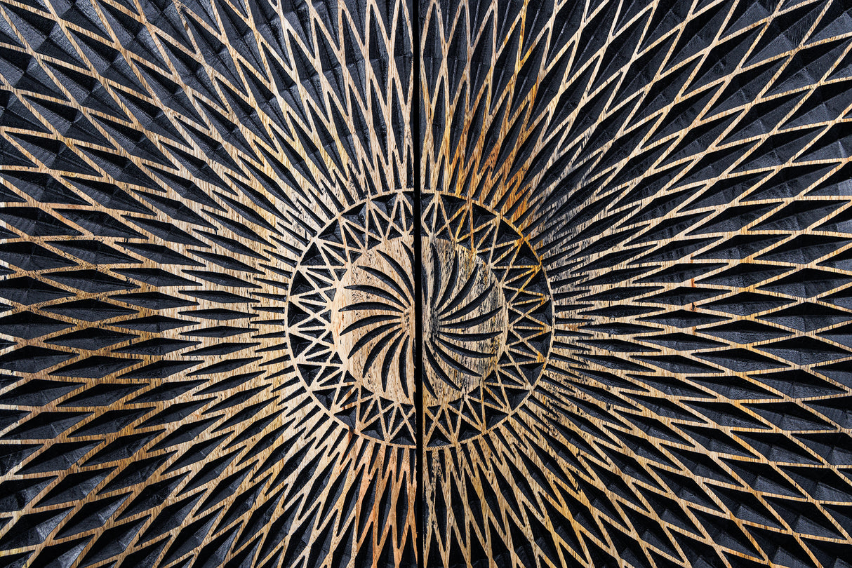Sideboard ILLUSION 180cm 3D mango black