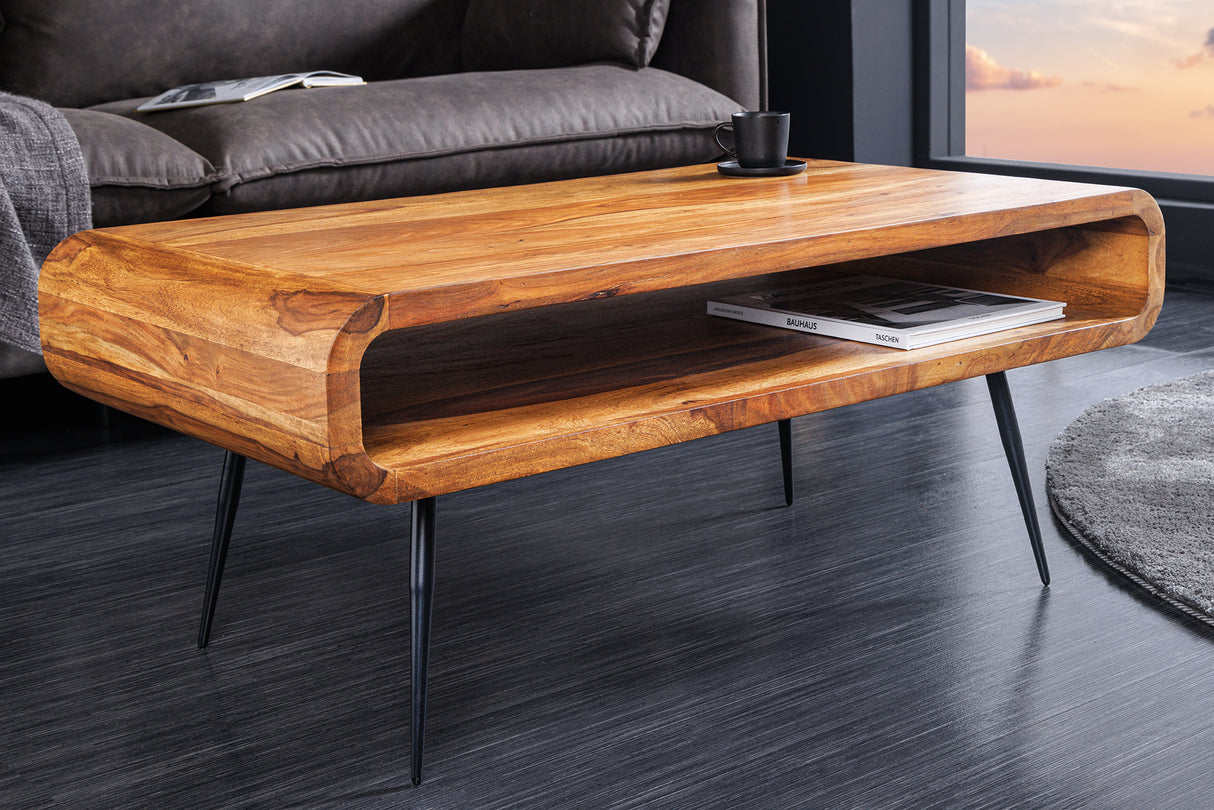 Coffee table ALPHA 90cm sheesham stone finish
