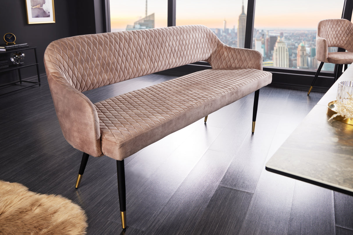 Bank PARIS 160cm Samt Champagner Greige