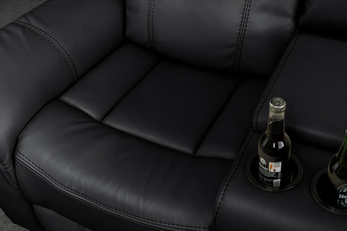 Cinema armchair HOLLYWOD 5-seater artificial leather black
