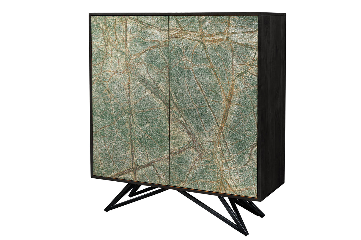 Highboard MOUNTAIN SOUL 120cm acacia natural stone look black