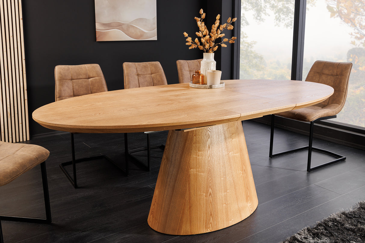 Dining table UNIQUE 160-200cm extendable oak wood verneered