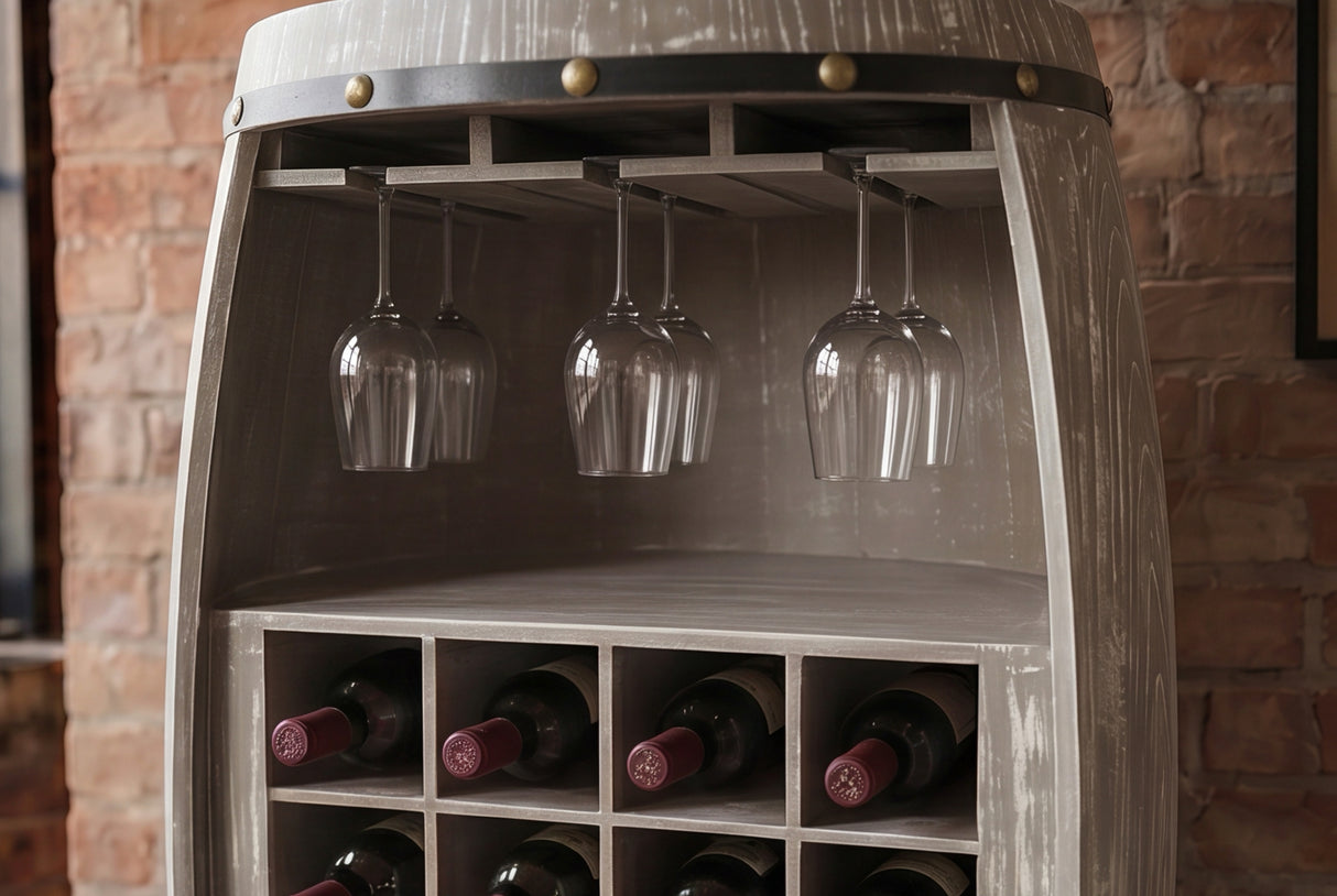 Wine shelf half BODEGA 100cm for 24 botttles massive fir wood natural