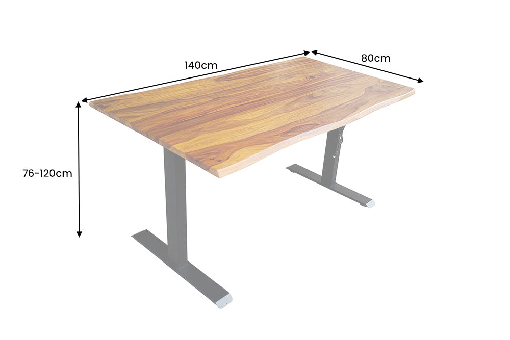 Desk MAMMUT 140cm table top sheesham wood w/o legs