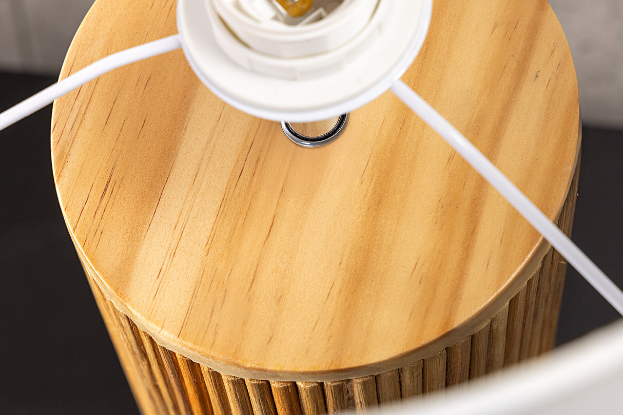 Table lamp GATSBY 50cm willow- and pinewood natural white lampshade