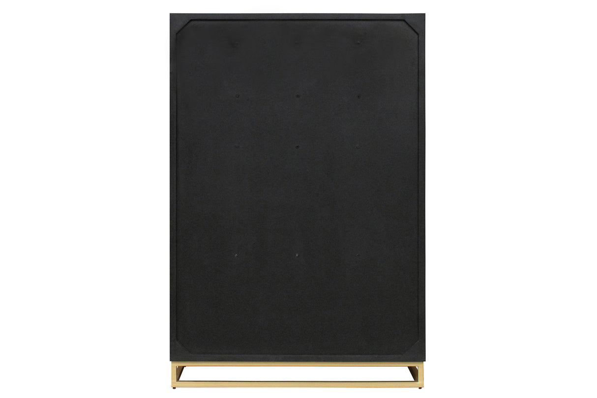 Bar cabinet GOLDEN SUNSET 140cm 3D mango wood black