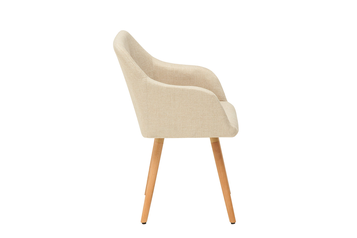 Chair SCANDINAVIA with armrests structured fabric natural