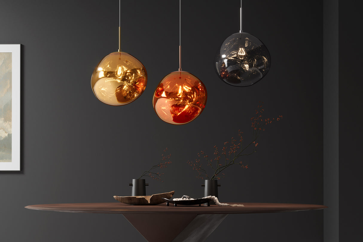 Pendelleuchte LIQUID DIAMOND 35cm Glas gold