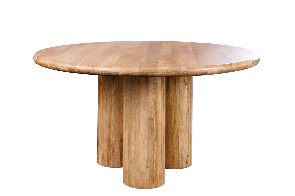 Dining table ART DECO Ø 140cm round natural massive mango wood