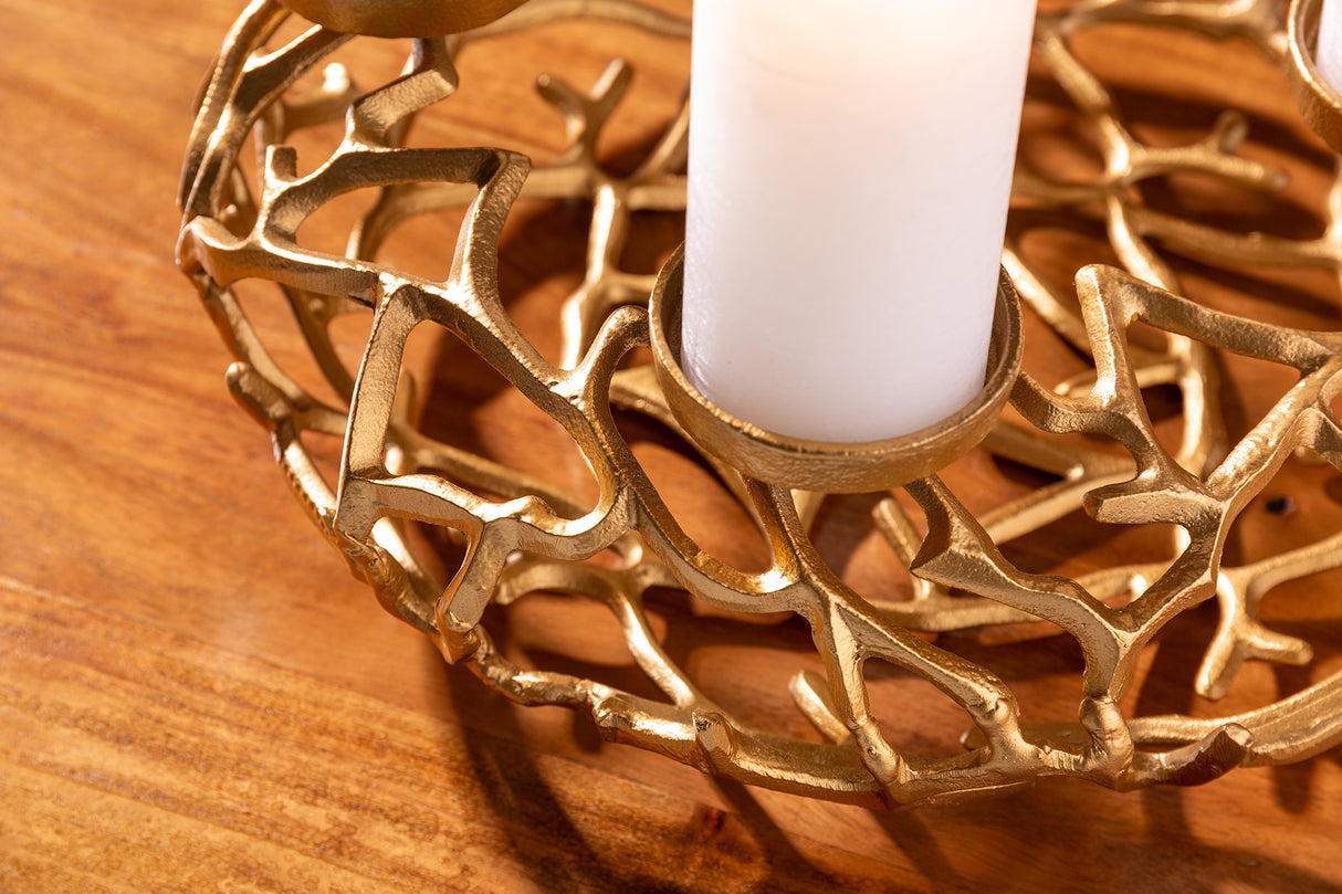 Candleholder ABSTRACT 38cm 4 flames gold