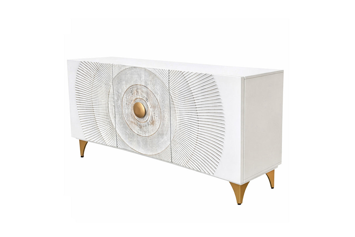 Sideboard GOLDEN SUNSET 140cm 3D Mangoholz weiß