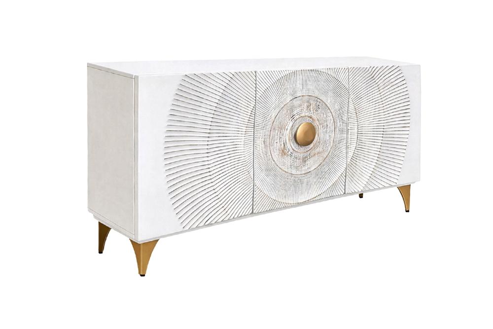Sideboard GOLDEN SUNSET 140cm 3D mango wood white