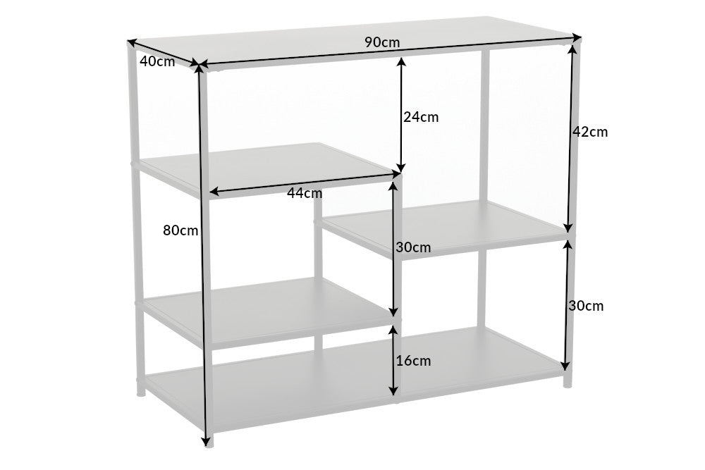 Shelf DURA STEEL 80cm powder-coated metal black