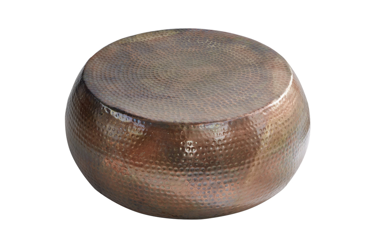 Coffee table ORIENT 80cm mottled copper with hammer stroke effect